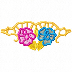 Flowers And Tree Embroidery Design 1